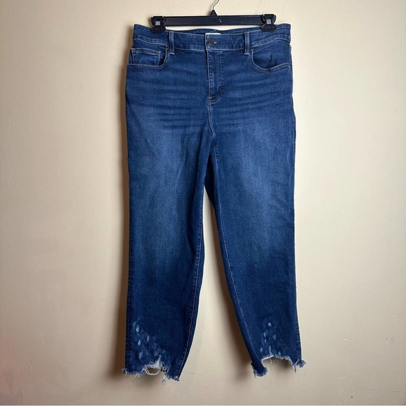 Lane Bryant High Rise Girlfriend Straight Jeans Flexmagic Waistband Crop 14 - Picture 16 of 16